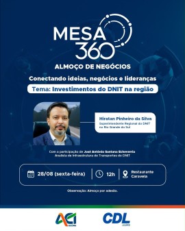 Mesa 360 | Almoço de Negócios - Investimentos do DNIT na região