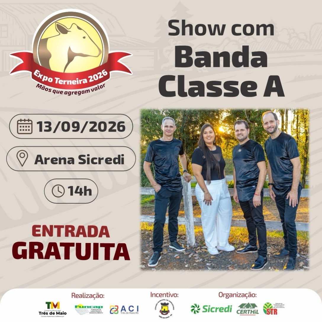Show com Banda Classe A - Expo Terneira 2026