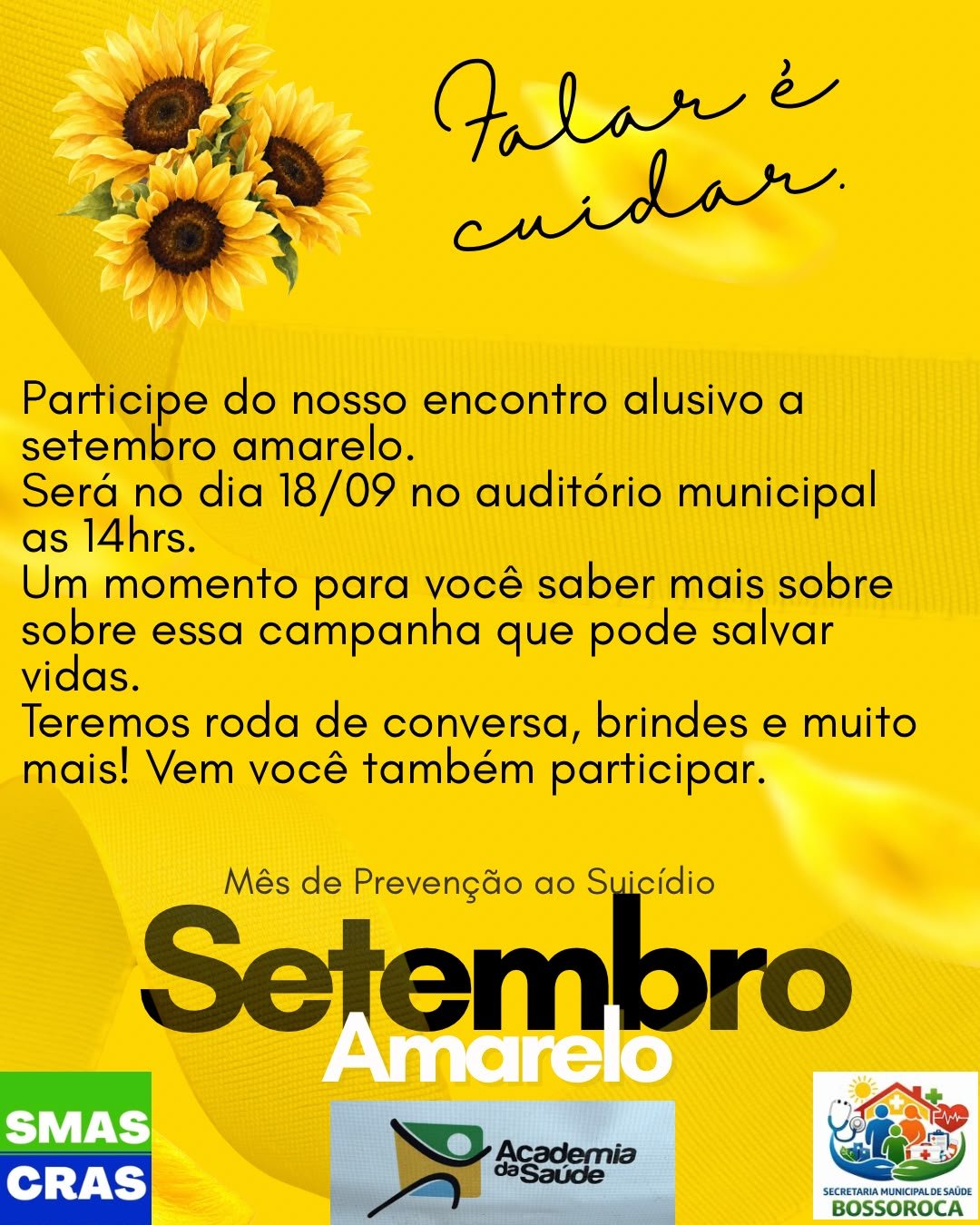 Setembro Amarelo - Encontro sobre Saúde Mental
