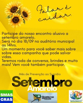 Setembro Amarelo - Encontro sobre Saúde Mental