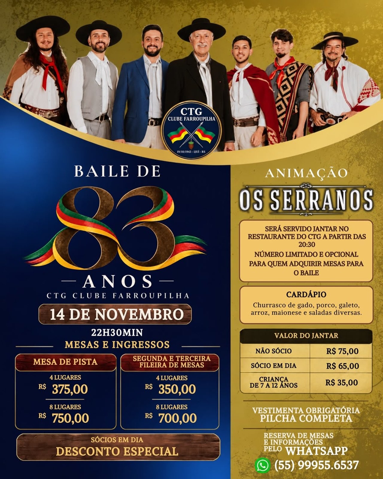 Baile de 83 Anos - CTG Clube Farroupilha