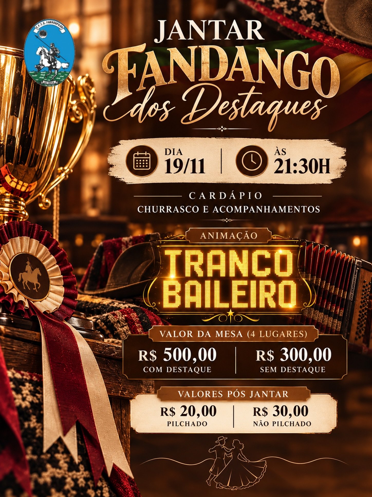 Jantar Fandango dos Destaques - CFTG Farroupilha