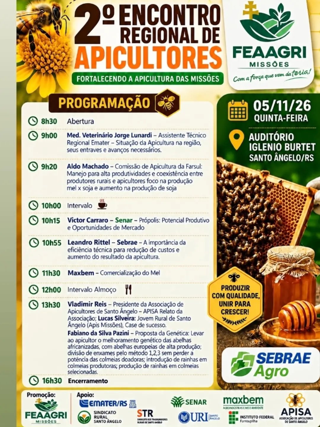 2º Encontro Regional de Apicultores - Fortalecendo a Apicultura das Missões