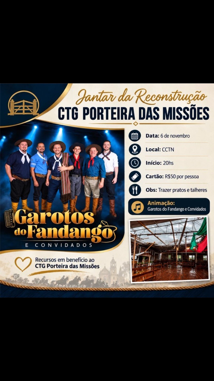 Jantar da Reconstrução - CTG Porteira das Missões