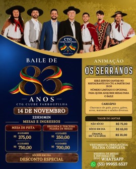 Baile de 83 Anos - CTG Clube Farroupilha