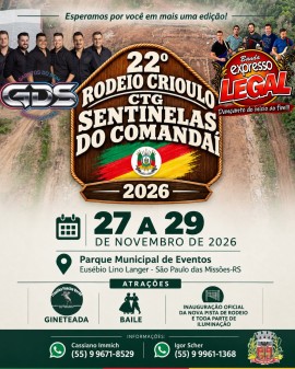 22º Rodeio Crioulo do CTG Sentinelas do Comandaí